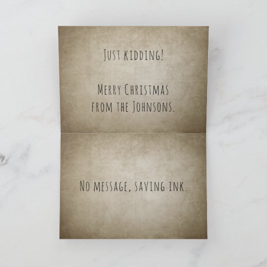 おもしろいヴィンテージ紙バッグ汎用クリスマスカード シーズンカード (内部)