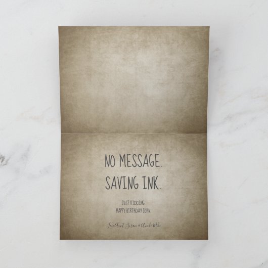 おもしろいヴィンテージ紙一般誕生日 カード (内部)