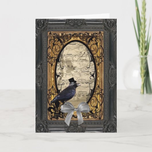 おもしろいヴィンテージ結婚カラス カード (正面)