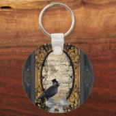 おもしろいヴィンテージ結婚カラス キーホルダー (正面)
