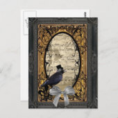 おもしろいヴィンテージ結婚カラス ポストカード (正面/裏面)