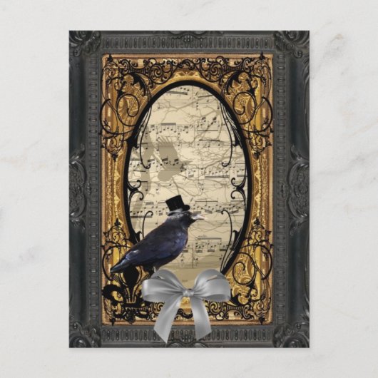 おもしろいヴィンテージ結婚カラス ポストカード (正面)