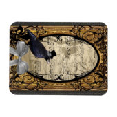 おもしろいヴィンテージ結婚カラス マグネット (横)