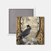 おもしろいヴィンテージ結婚カラス マグネット (正面/裏面)