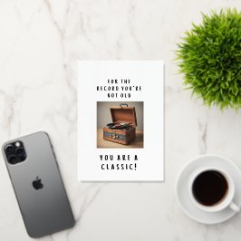 おもしろいヴィンテージ誕生日カード 箔グリーティングカード