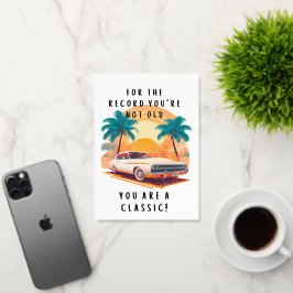 おもしろいヴィンテージ誕生日カード 箔グリーティングカード