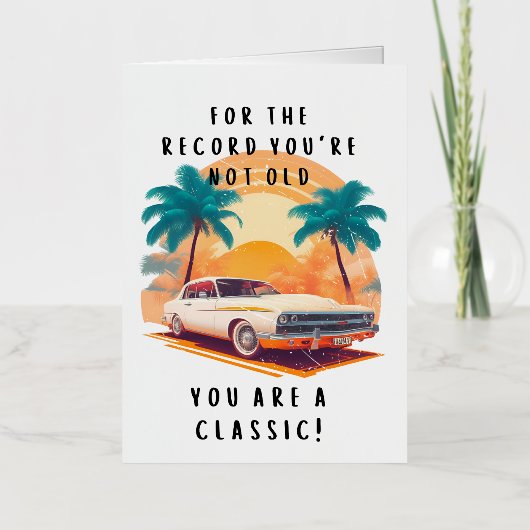 おもしろいヴィンテージ誕生日カード 箔グリーティングカード (正面)