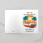 おもしろいヴィンテージ誕生日カード 箔グリーティングカード (外側レイダウン)