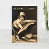 おもしろいヴィンテージ誕生日写真カード カード (正面)