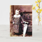 おもしろいヴィンテージ誕生日写真カード カード (黄色い花)