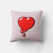 おもしろいヴィンテージ赤血ハート自由主義の芸術 クッション (裏面)