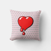 おもしろいヴィンテージ赤血ハート自由主義の芸術 クッション (正面)