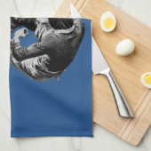 おもしろいヴィンテージ遊ラグビー猫 キッチンタオル (四つ折り)