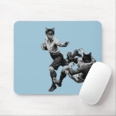 おもしろいヴィンテージ遊ラグビー猫 マウスパッド (マウス)