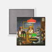 おもしろいヴィンテージ遊犬トランプのポーカー マグネット (正面/裏面)