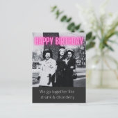 おもしろいヴィンテージ飲と無秩序な誕生日 ポストカード (スタンド正面)