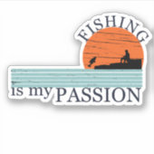 おもしろいヴィンテージ魚釣り愛好家 シール (正面)