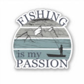 おもしろいヴィンテージ魚釣り愛好家 シール (正面)