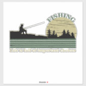 おもしろいヴィンテージ魚釣り シール (シート)