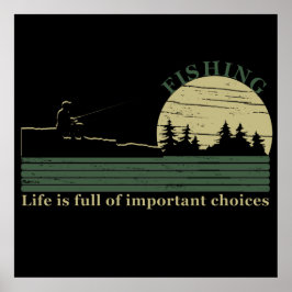 おもしろいヴィンテージ魚釣り ポスター