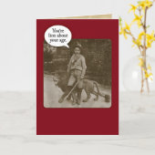 おもしろいヴィンテージ1880sライオンサファリ誕生日カード カード (黄色い花)