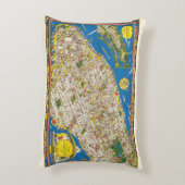 おもしろいヴィンテージ1926復元絵文字マンハッタンマップ アクセントクッション (裏面(縦))