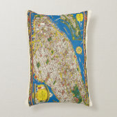 おもしろいヴィンテージ1926復元絵文字マンハッタンマップ アクセントクッション (正面(垂直))