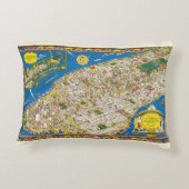 おもしろいヴィンテージ1926復元絵文字マンハッタンマップ アクセントクッション (裏面)