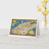 おもしろいヴィンテージ1926復元絵文字マンハッタンマップ カード (黄色い花)