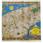 おもしろいヴィンテージ1926復元絵文字マンハッタンマップ シャワーカーテン (正面)