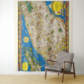 おもしろいヴィンテージ1926復元絵文字マンハッタンマップ タペストリー (インサイチュ)