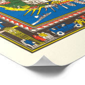 おもしろいヴィンテージ1926復元絵文字マンハッタンマップ ポスター (角)