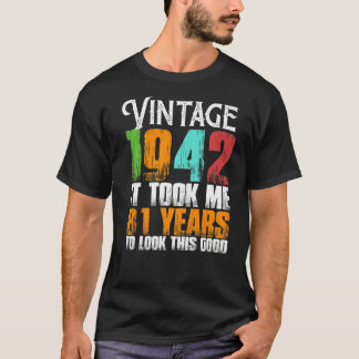 おもしろいヴィンテージ1942 81歳誕生日レトロ脂肪 Tシャツ