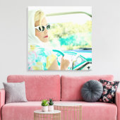 おもしろいヴィンテージ1950年代の女性 キャンバスプリント (インサイチュ (リビング))