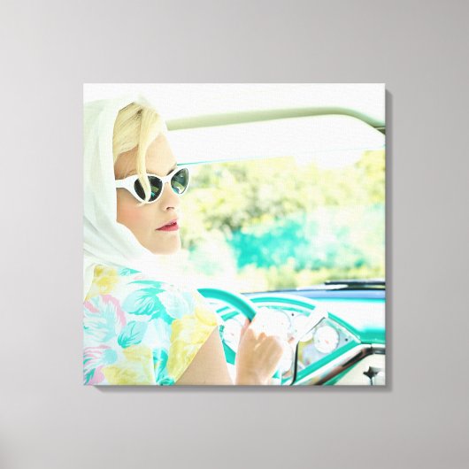 おもしろいヴィンテージ1950年代の女性 キャンバスプリント (正面)
