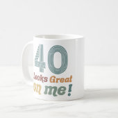おもしろいヴィンテージ40歳の誕生日 コーヒーマグカップ (正面左)