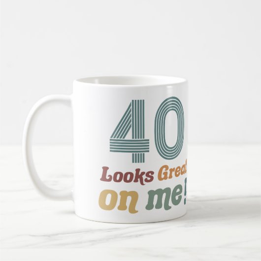 おもしろいヴィンテージ40歳の誕生日 コーヒーマグカップ (左)