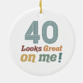 おもしろいヴィンテージ40歳の誕生日 セラミックオーナメント (裏面)