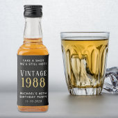 おもしろいヴィンテージ40thバースデーパーティーFavy Black リキュールボトルラベル