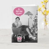 おもしろいヴィンテージ50のレディーイースターカード カード (黄色い花)