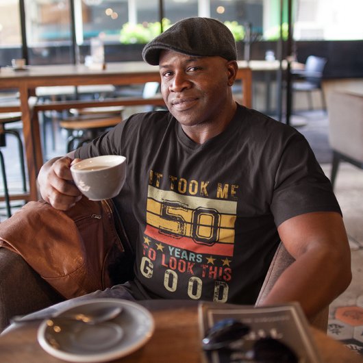 おもしろいヴィンテージ50カスタム歳の誕生日男性へ Tシャツ