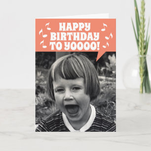 おもしろいヴィンテージ50年代の子どもが大声で歌う誇りを持った誕生日 カード