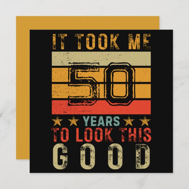 おもしろいヴィンテージ50歳の誕生日男性へ (正面/裏面)