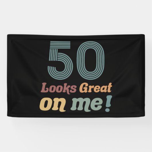 おもしろいヴィンテージ50誕生日 横断幕 (横)