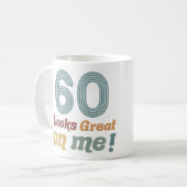 おもしろいヴィンテージ60誕生日 コーヒーマグカップ (正面左)