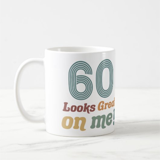 おもしろいヴィンテージ60誕生日 コーヒーマグカップ (左)