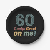 おもしろいヴィンテージ60誕生日 ペーパープレート (正面)