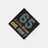おもしろいヴィンテージ65誕生日 スタンダードカクテルナプキン (角)