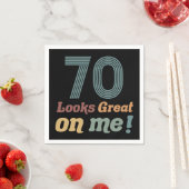 おもしろいヴィンテージ70誕生日 スタンダードカクテルナプキン (インサイチュ)