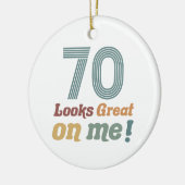 おもしろいヴィンテージ70誕生日 セラミックオーナメント (左)